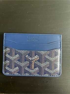 Goyard Navy and Brown Card Holder